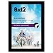 Americanflat 8x12 Black Picture Frame - Shatter-Resistant Glass - Wall Display - Tabletop Display - Hanging Hardware - Easel Back Included