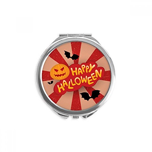 Miroir rond maquillage portable au quotidien motif police Halloween coloré pour sac à main