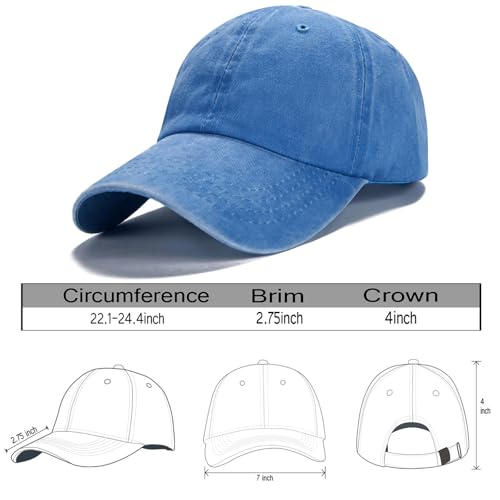Image of Edoneery Men Women Baseball Cap-Low Profile Adjustable Washed Cotton Golf Dad Hat