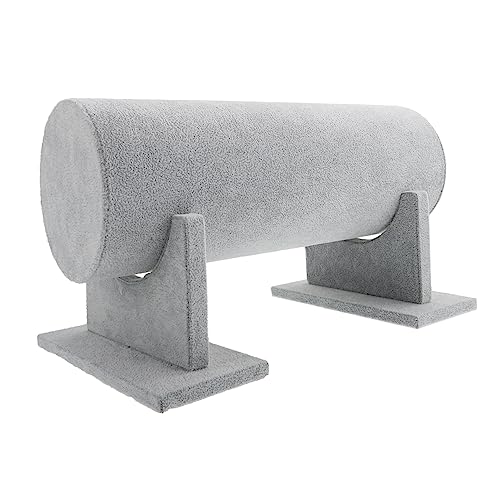 Cabilock estante de la banda para el cabello Pararse mostrar soporte de exhibición coletero Escritorio soporte de cuerda para el cabello expositor de pulseras MDF Grey