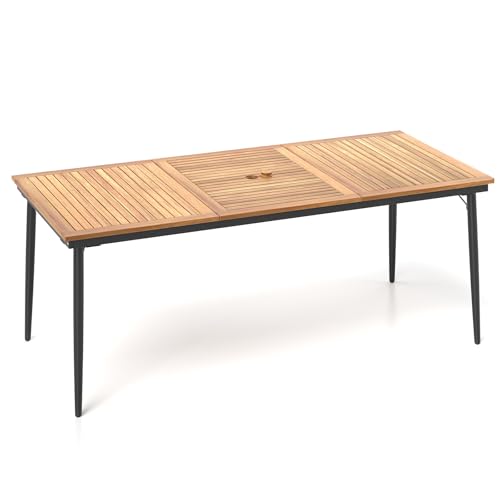 COSTWAY 2m Acacia Wood Garden Dining Table