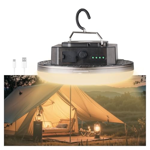12000mAh (45W) Camping Hanging Tent Light Emergency Power Outage Lantern Home Use 5000LM 3 Modes IPX5 Waterproof Outdoor Walking Rock Climbing Work Rechargeable Camping Light