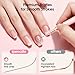 Ipencillo Nail Art Brushes, 6 Pcs Nail Liner Brushes for Nails, Nail Brushes for Nail Art Lines, Details, Edge and Plaid, Nail Art Brushes with Cap, Thin Liner Brushes Sizes 6/9/12/15/18/25 mm, Pink
