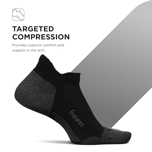 Feetures Elite Max Cushion No Show Tab Ankle Socks - Sport Sock with Targeted Compression - New Black, L (6 Pair)3