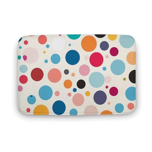 Colorful Polka Dot Coral Velvet Rugs Non-Slip Bathroom Rugs Soft Kitchen Rug Floor Carpet for Home Decor 19.7