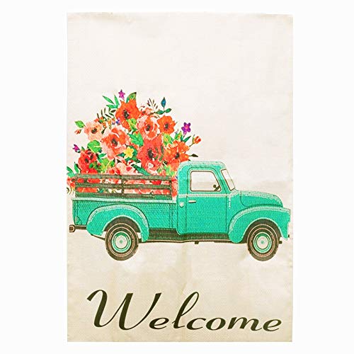 Anpatio Happy Valentine's Day Garden Flag 28 x 40 Inch Valentine Day Decorative Farmhouse DÃ©cor Valentine Burlap House Flag for Valentine Spring Summer Yard Outdoor Indoor Flag