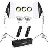 【Upgrade LED Bulb】Softbox Lighting Kit, Continuous Photography Lighting Kit with 2X175W 3000-6700K E27 LED Bulb, 2x20x28in Soft Box , Photo Studio Lights Equipment for Camera Shooting, Video Recording