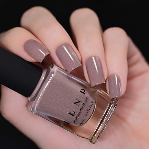 Image of ILNP Coffee Run - Creamy Mocha Neutral Nude Nail Polish, Subtle Holographic, Chip Resistant, 7-Free, Non-Toxic, Vegan, Cruelty Free, 12ml