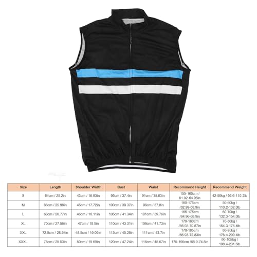 Cycling Vest,Breathable Mesh Quick Drying Reflective Cycling Wind Vest Sleeveless Lightweight Sports Vest Light Blue (M)