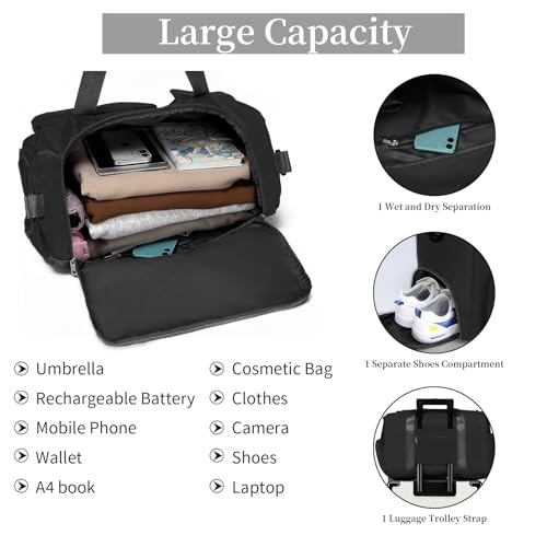 Sports Gym Bag for Men Women, Large Capacity Travel Duffel Bags Swim Yoga Tote Weekender Overnight2