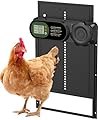 Budsom Automatic Chicken Coop Door Battery Powered, LCD Display Large Aluminum Auto Chicken Coop Opener with Anti-Pinch Sensor, Smart Timer & Waterproof for Hens, Ducks, Geese Poultry