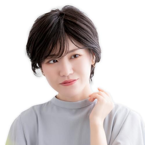 [ブライトララ] ウィッグ ショート 医療用ウィッグ 人毛MIX ボブ 自然 フルウィッグ レディース 女性 p-hf1817-BK-Mのサムネイル