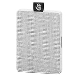 Seagate One Touch SSD, tragbare externe SSD 500GB, 2.5 Zoll, USB 3.0, PC & Mac, weiß, inkl. 3 Jahre Rescue Service, Modellnr.: STJE500402