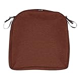 Classic Accessories Montlake Water-Resistant 20 x 20 x 2 Inch Square Outdoor Seat Cushion Slip Cover, Patio Furniture Chair Cushion Cover, Heather Henna Red, Patio Furniture Cushion Covers