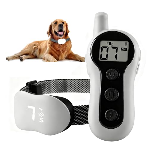 Anti Bark Collars for Dogs Shock Collar with Remote 3 Train Modes (Beep Vibration Beep+Vibration) and Rechargable Battery Waterproof Dog Bark Collar Suitable for All Dog Breeds