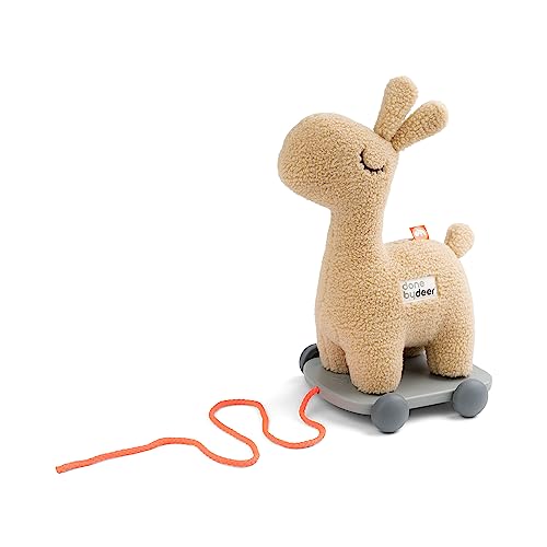Image of Done by Deer 2-in-1 Lalee Sand Pull Along Toy - Soft Silicone Wheels, Magnetic Feet, and Cuddly Teddybear Fabric for Kids Learning to Walk and Develop Motor Skills