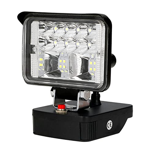 LED Work Light Outdoor Job Site Lighting Portable Spotlights Convert Compatible with Metabo 18V Lithium Battery for DIY Projects Camping and Emergencies