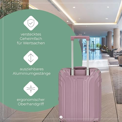 Travelite 4-Rad Hartschalen Handgepäck Koffer klein mit recyceltem Innenfutter, Gepäck Serie ELVAA: Stylischer Trolley mit Schutzecken + TSA Schloss, 55 cm, 41 Liter