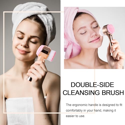 Yebeauty Facial Cleansing Brush, Silicone Face Scrubber, Ultra Fine Soft Bristles Exfoliating Face Wash Brush, Pore Deep Cleansing Double Side Face Skincare Tool for Massaging, Makeup Removal, Gold - Image 7