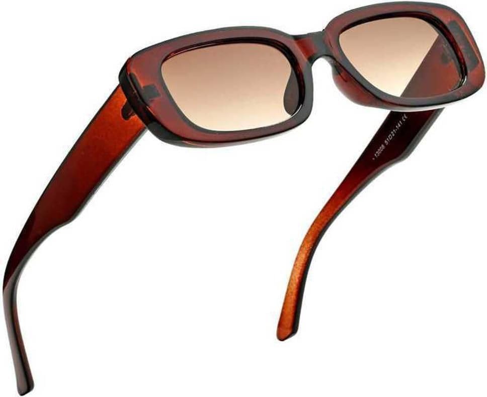 Retro Square Classic Men Women Vintage Small Sun Glasses UV Protection Brown Colors Rectangle Shade Sunglasses-image-7