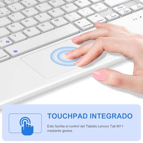 Funda con teclado Lenovo Tab M11 IVEOPPE y trackpad en español color morado claro 6