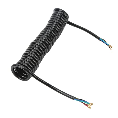 Trailer Wire Extension Coiled Cable, 12.8ft 20AWG 7 Core Polyurethane Copper Trailer Extension Cable for Tow Truck RV, Suitable for Car, Solar, Inverter