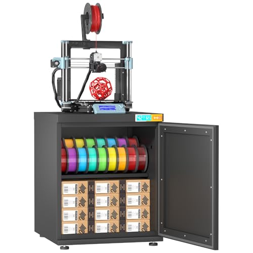 180L 3D-Drucker-Filament-Speicherschrank mit Entfeuchter, 3D-Druckerstander mit Filament-Speicher, Industrieversiegelter 3D-Drucker-Tisch hält 40 Rollen - kompatibel mit PLA / ABS / TPU (schwarz)