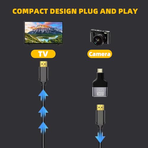 Adaptador 8K Micro HDMI a HDMI, 3 unidades miniatura 4