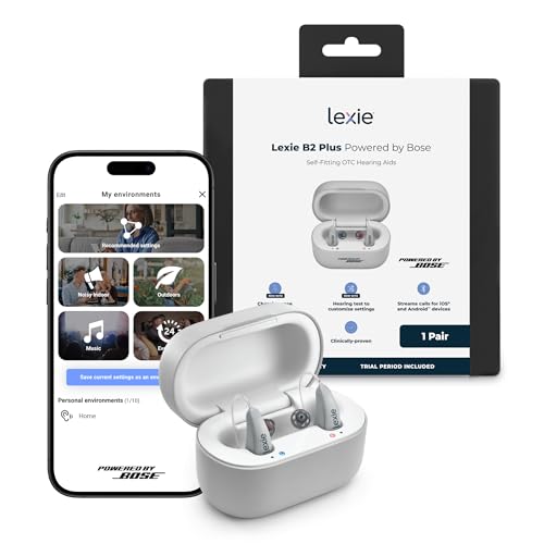Lexie B2 Plus Powered by Bose - Self-Fitting Rechargeable OTC Hearing Aids for Mild to Moderate...