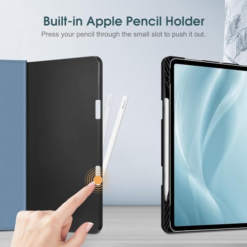 Image of Fintie Folio Case for iPad Air 13-inch (M3) 2025 / (M2) 2024, Multi-Angle Viewing Protective Stand Cover with Pencil Holder & Pocket, Auto Sleep /Wake, Ocean Blue