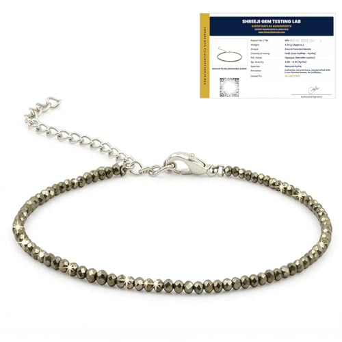 Image of SILVERTOWN Pyrite Anklet for Women | Rakhi Gift for Sister | Adjustable Raw Crystal Anklet | Stone of Money, Protection & Power | Natural Healing Jewellery | Gift for Women & Girlfriend