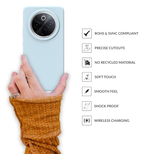 Image of SPRIG Compatible with Vivo T4 Premium SilkTone Back Cover Drop Tested Shock Proof Mobile Case for Men, Women, Boys and Girls with Camera Protection (Light Blue)