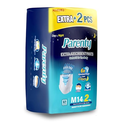 MAKUKU Parenty Adult Pants M14+2 | Ultra Soft & Absorbent Adult Diapers for Men & Women | Leak-Proof Breathable and Comfortable Fit | Unisex Disposable Pants