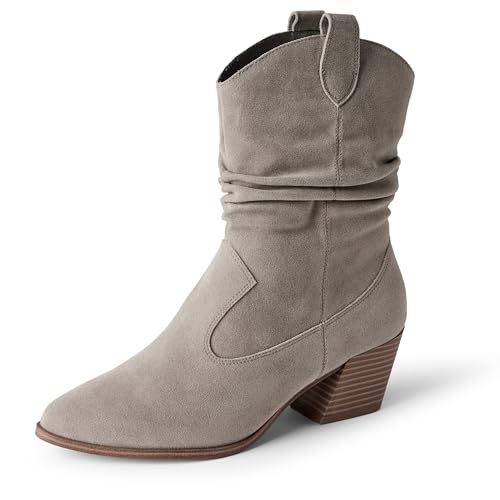 Amazon Essentials Damen Modische Western-Stiefel, Grau, 38.5 EU