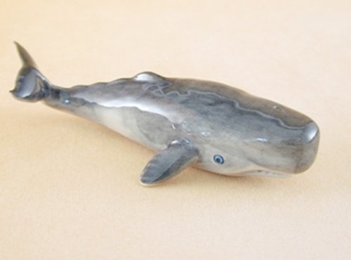Changthai Design 2" Long Sperm Whale Miniature Fish Ceramic Aquatic Animal Figurine Dollhouse Collectible Statue Decor Gifts #TOP27