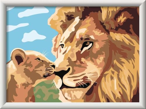 Ravensburger CreArt 23995-Pintura por números, diseño de león con bebé, a Partir de 9 años (23995)