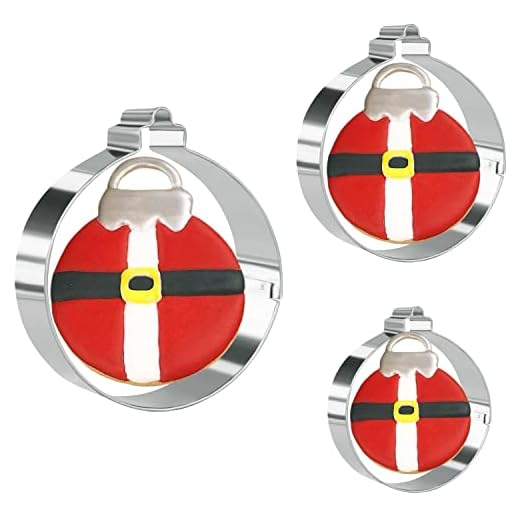 Lot de 3 emporte-pièces décoratifs de Noël en acier inoxydable Différentes tailles