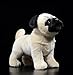 Tiny Heart Mops Stofftier Plüschtier 27cm/10” realistisches Hund Plüsch schönes Tier niedliche und weiche Geschenke für Kinder Jungen und Mädchen Spielzeug Weiß