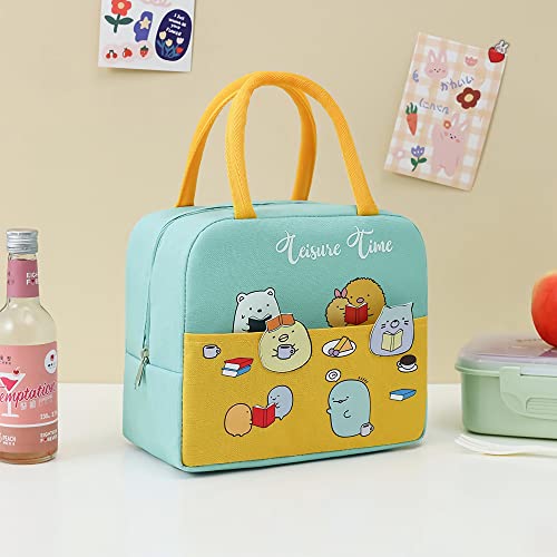 Cute Cartoon Animals Leisure Time Lunch Bags For Kids Reusable Insulated Lunch Box Female White Collar Nurse Student Office Worker Lunch Tote Bag #TOP1