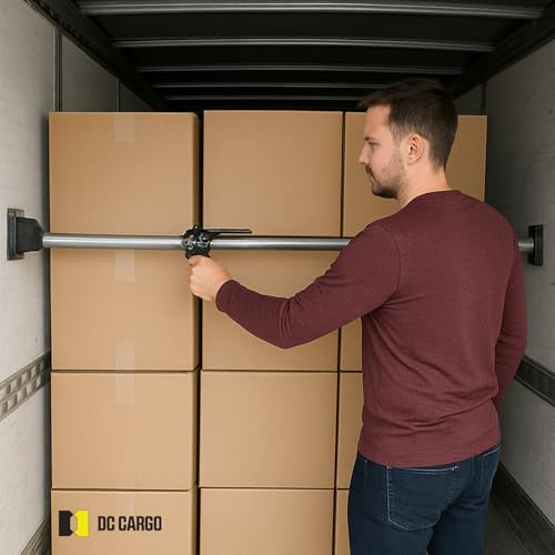 Image of DC Cargo Mall Heavy-Duty Adjustable Load Lock Bars for Trailers - Pack of 4 - Truck Cargo Bars - Load Bars for Enclosed Vans and Reefers - 89-104 Inches Long Steel Ratcheting Cargo Bar