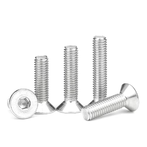 KLNCXC Viti bullone Bulloni a Testa Svasata con esagono Incassato in Acciaio Inossidabile M2-M10, 10 Pezzi, M5x45 mm(M4x8mm)
