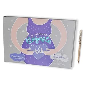 MIMUSELINA Álbum Embarazo 9 Meses «Y entonces llegaste tú» con Boli – Libro Álbum Embarazada para Fotos Recuerdo y Pensamientos – Diario de Embarazo Original con Gestograma y Stickers inclusivos