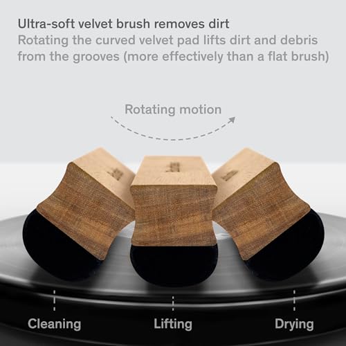 Boundless Audio Record Cleaning Kit - 5-in-1 Vinyl Record Cleaner Kit Includes Velvet Record Brush, Stylus Brush, Record Cleaning Solution, Cleaning Brush & Storage Bag - Essential Vinyl Cleaning Kit
