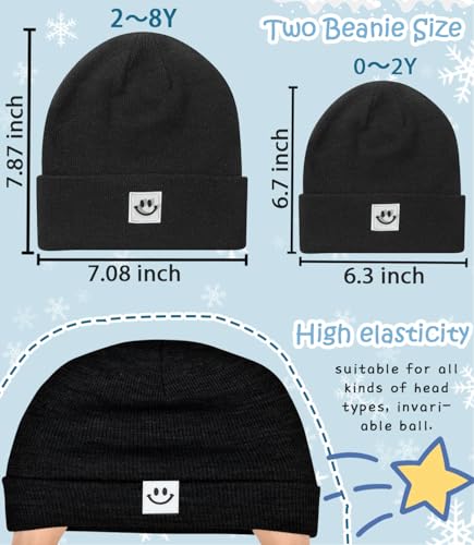 Image of Toddler Baby Beanie Hat 6 Packs, Double Layer Knit Infant Winter Hat Warm Beanies Bulk Skull Cap for Kid Boys Girls