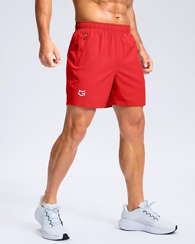 Image of G Gradual Men's Athletic Running Shorts with Zipper Pockets Quick Dry 7 inch / 5 inch / 9 inch Workout Gym Shorts for Basketball Hiking