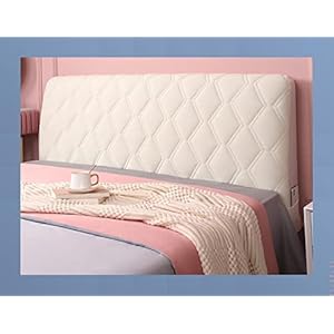 Hoofdeinde Covers Bed Hoofdeinde Cover, Gewatteerde Elastische Voering Bescherming, All Inclusive Stretch Dikker Wasbaar Stofdicht Katoen Cover, voor Single Double Hoofdeinde 150x70cm Crème