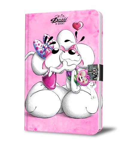 DIDDL - Journal secret Diddl - Journal Intime Rose avec Cadenas - Papeterie Mignonne pour Enfant ou Fan Nostalgique Années 90 - Cahier à Secrets à Cacher