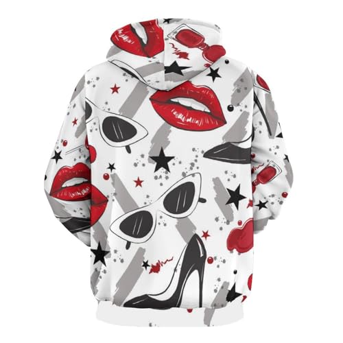 Sweat à capuche Lips High Heels UMENG pull confortable pour vos sorties - 3