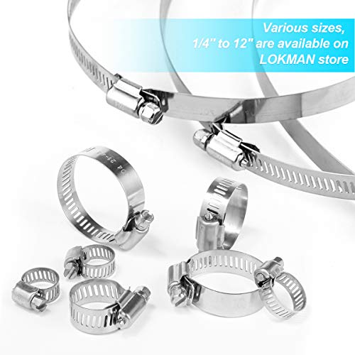 lokman 20 pack stainless steel hose clamp adjustable 383939 - 583939 10-16mm worm gear hose clamp metal fuel line pipe clamp for plumbing automotive and mechanical application