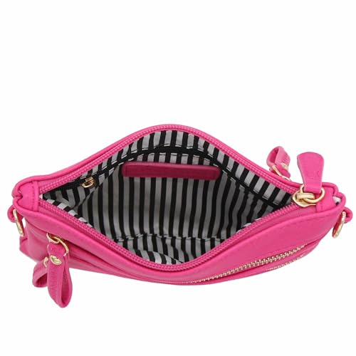 Image of FashionPuzzle Multi Zipper Pocket Small Wristlet Crossbody Bag